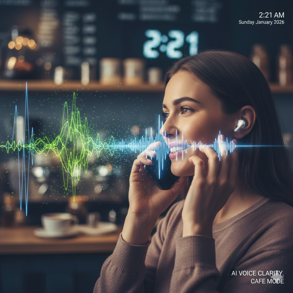 AI noise cancellation in earbuds improving voice call clarity

