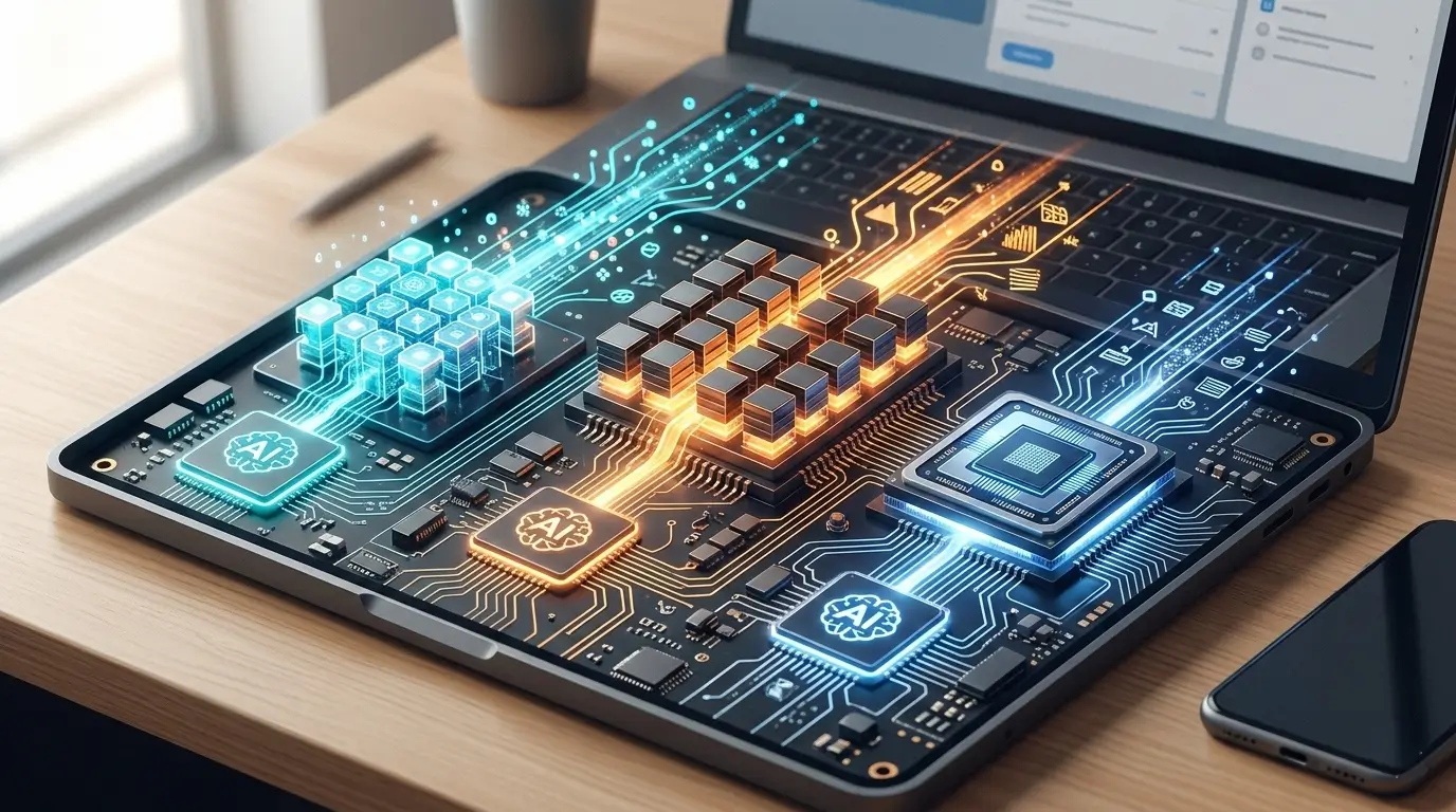 NPU vs GPU vs CPU for AI Inference on Consumer Devices engineering diagram showing AI execution architecture