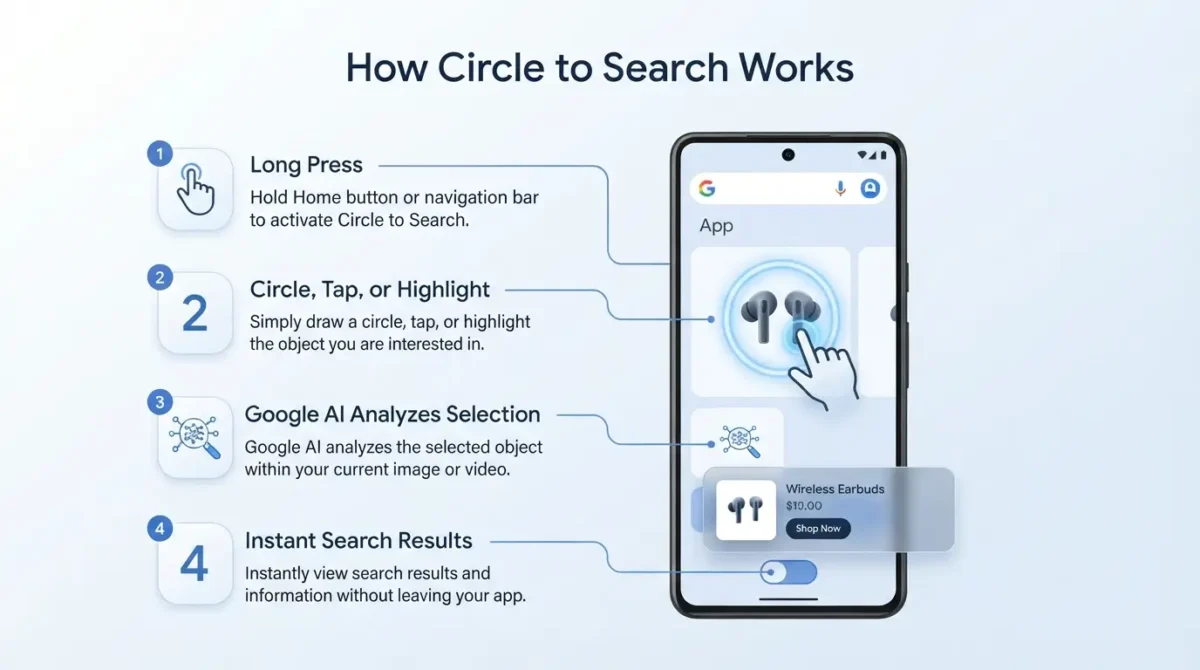 How Circle to Search works on an Android phone
