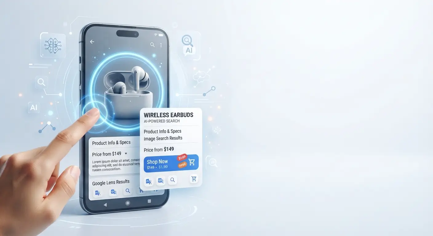 Android phone demonstrating Google's Circle to Search feature by circling an object on the screen to instantly search without leaving the app.
